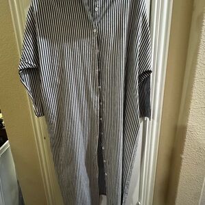 Classic Black and White Striped Women;s Coverup